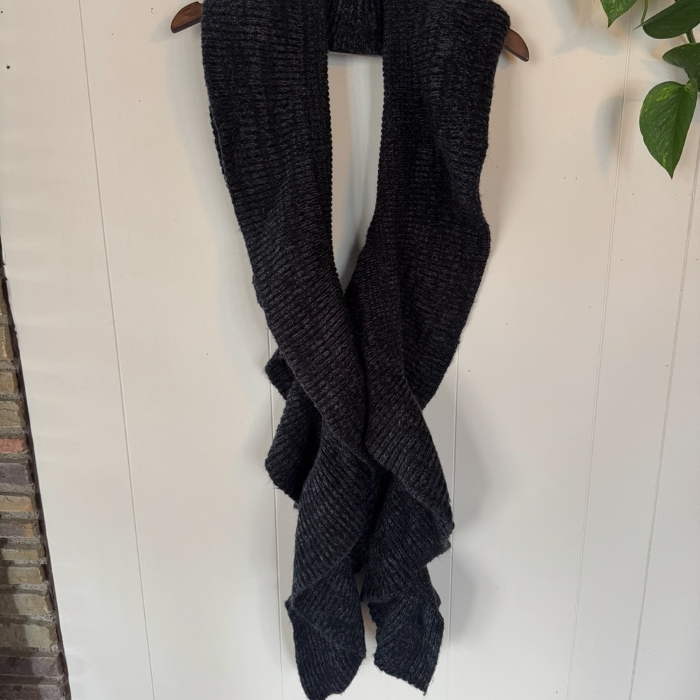 Anthropologie Black Cozy Knit Scarf